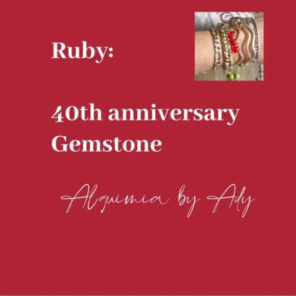 Untreated ruby gold lava rock beaded bracelet/July birthstone - Picture 8 of 10